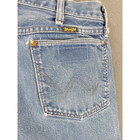 Vintage Wrangler Jeans Mens 34x31 Straight Leg USA Made Distressed Denim 90s - Picture 12 of 14